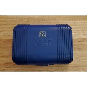 Vintage Cover Girl CG Sassaby Makeup Case Mini Jewelry Organizer Royal Blue Case